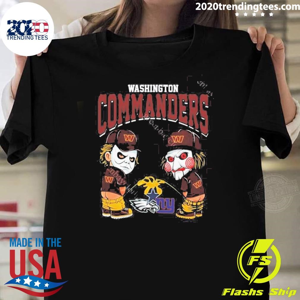 Top Washington Commanders Nfl Halloween Peeing T-shirt