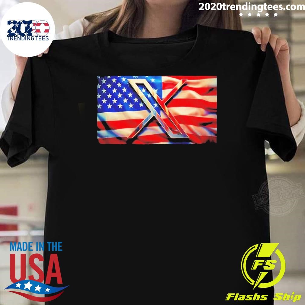 Top X We Are Media Now American Flag T-shirt