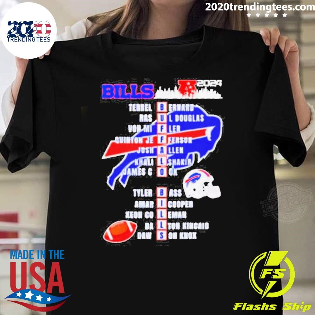 Awesome Buffalo Bills Bernard Ul Douglas Fler Jefferson Allen Shakir Cook Bass Cooper Coleman 2024 T-Shirt