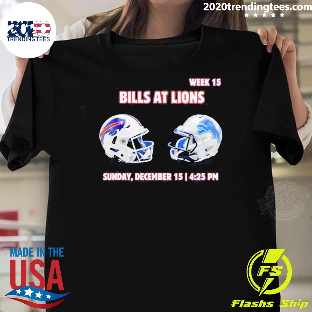 Awesome Detroit Lions vs Buffalo Bills Week 15, 2024 Game Day T-Shirt