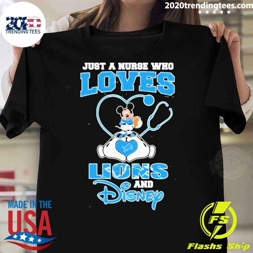 Awesome Just A Nurse Who Loves Her Detroit Lions T-shirt