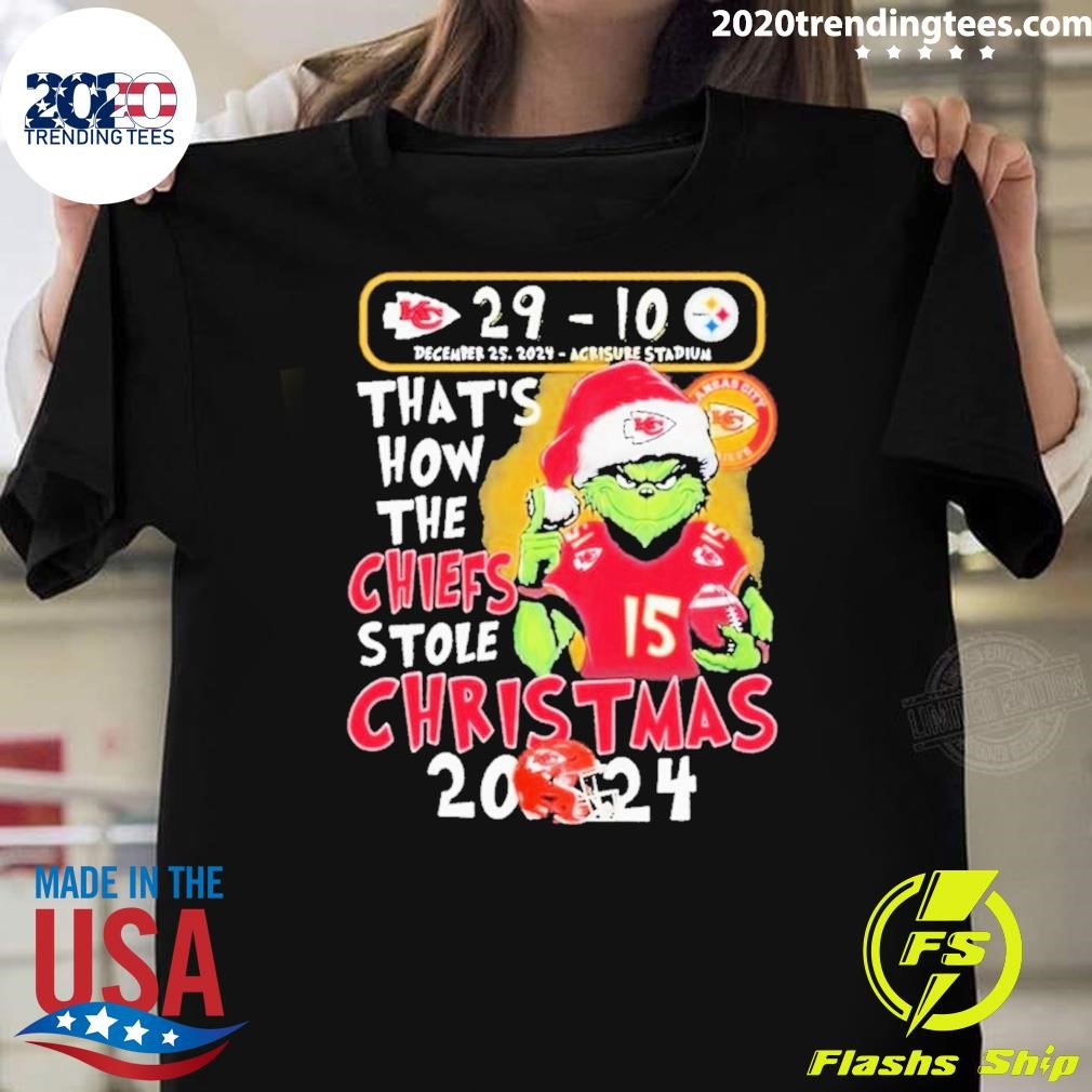 Awesome Kansas City Chiefs That’s How The Chiefs Stole 2024 Christmas Grinch T-shirt