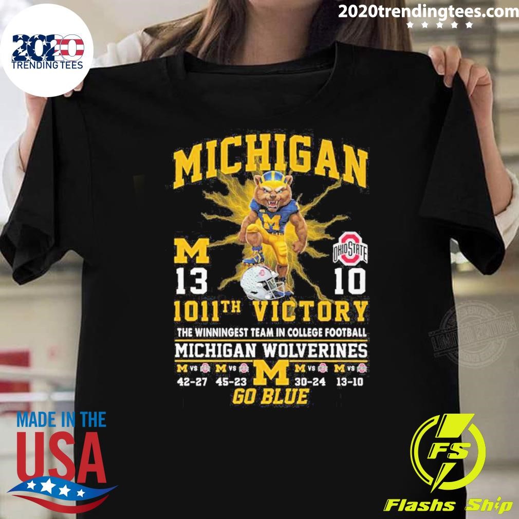 Awesome Michigan Wolverines 1011th Victory The Winningest Team Go Blue 2024 T-shirt