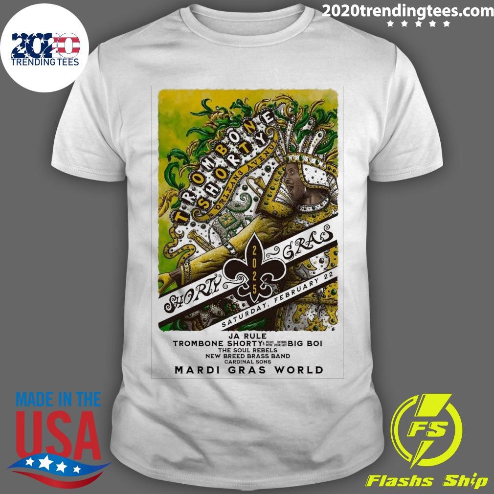 Awesome Trombone Shorty At Mardi Gras World In New Orleans, LA On Feb 22 2025 T-shirt