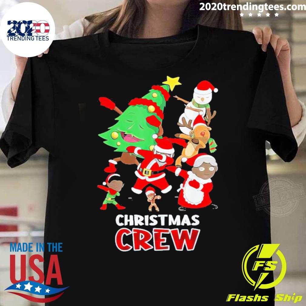 Best Black Santa Christmas Crew 2024 T-shirt