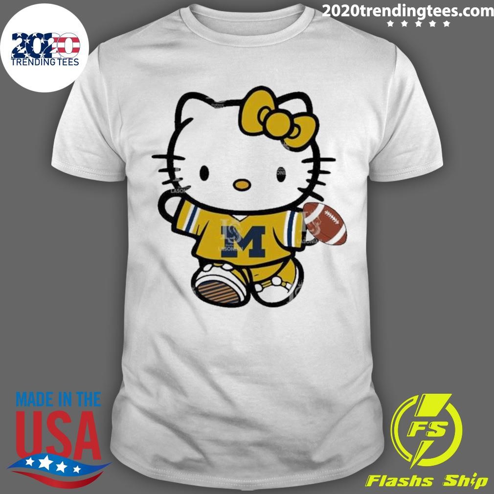 Best Michigan Wolverines Hello Kitty Cute Celebrating T-Shirt