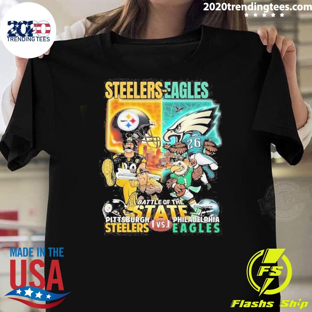 Funny Battle Of The State 2024 Pittsburgh Steelers Vs Philadelphia Eagles Mascot T-shirt