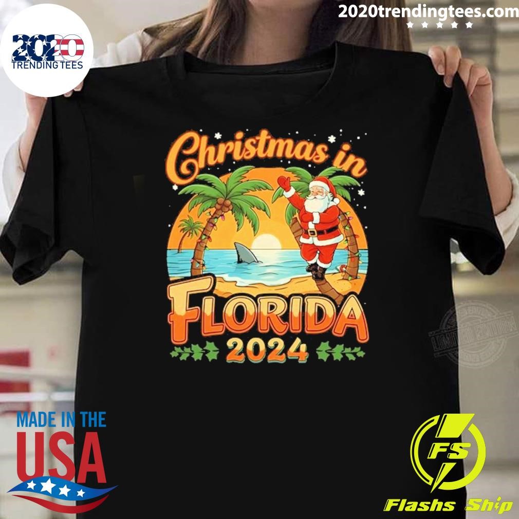 Funny Family Vacation Christmas In Florida 2024 T-shirt