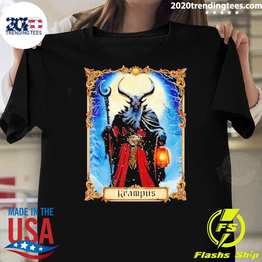 Funny Merry Krampus Tarot Card Christmas T-shirt