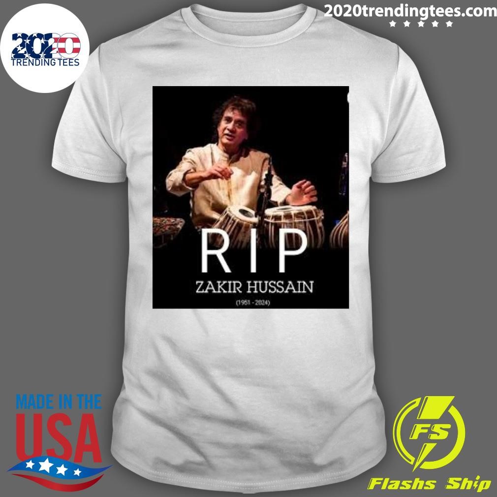 Funny Rip Zakir Hussain 1951-2024 T-shirt