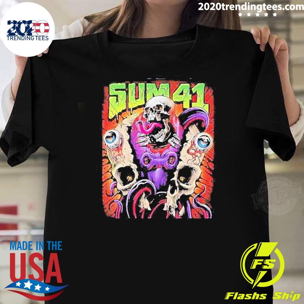 Funny Sum 41 Europe UK Tour 2025 Poster T-shirt