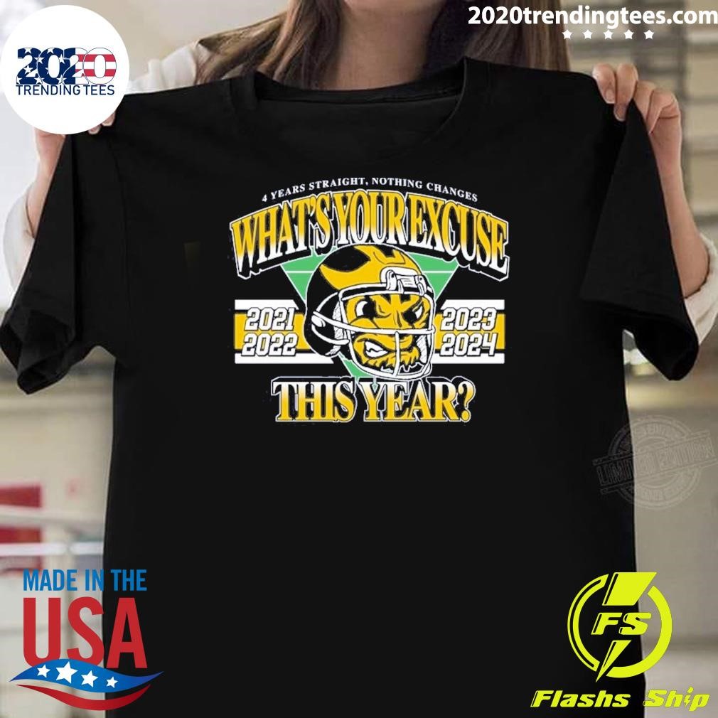 Nice 4 Years Straight Nothing Changes What's Your Excuse 2021 2022 2023 2024 This Year T-shirt