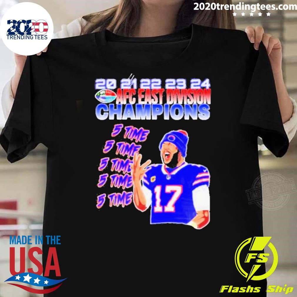 Nice 5 Time Afc East Champions Josh Allen Buffalo Bills T-Shirt