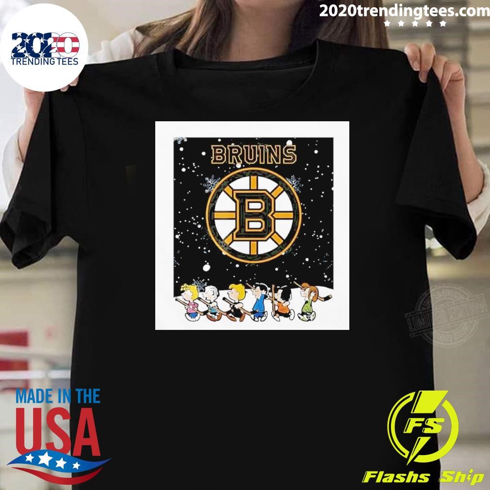 Nice Boston Bruins 2024 Christmas Night With Peanuts Snoopy T-shirt