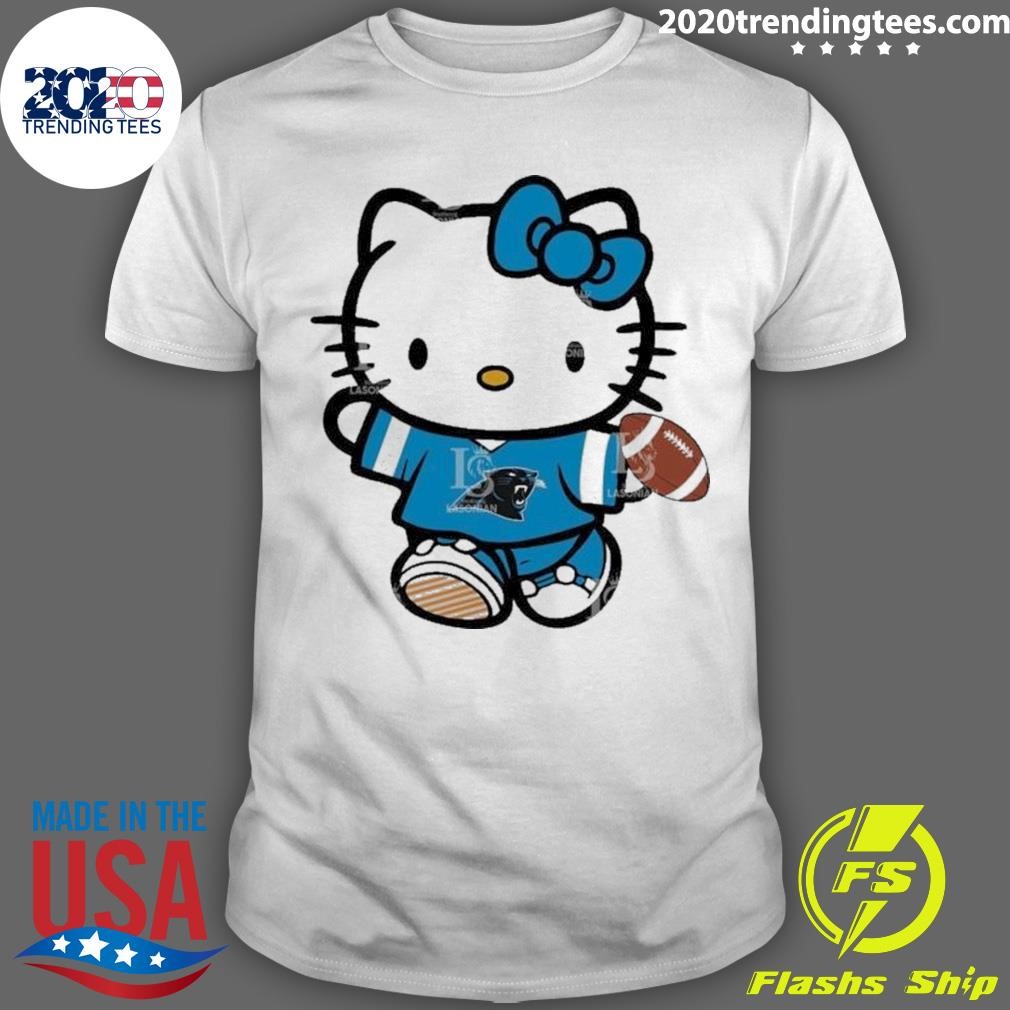 Official Carolina Panthers Hello Kitty Cute Celebrating T-Shirt