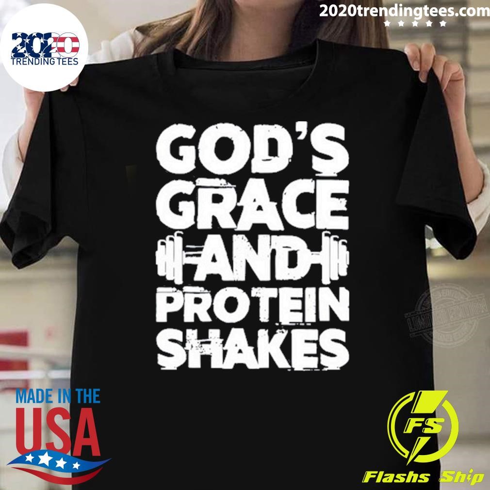 Official God's Grace And Protein Shake Washed Gym Tee T-shirt