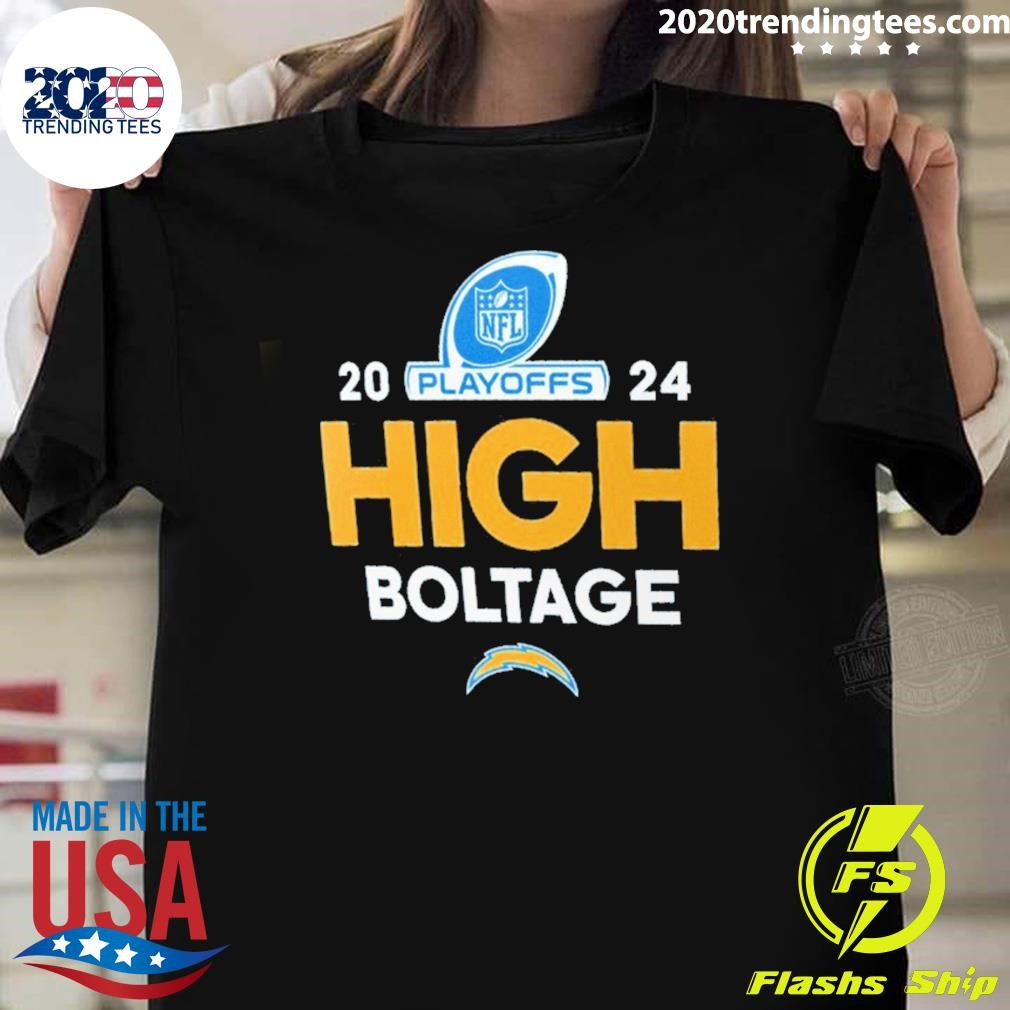 Official Los Angeles Chargers 2024 Nfl Playoffs High Boltage T-shirt