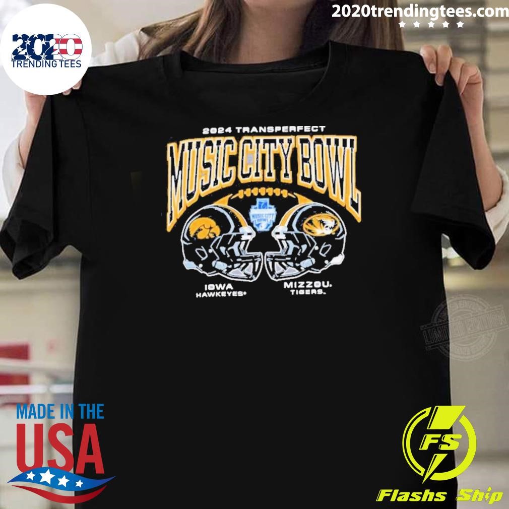 Official Mizzou Tigers Champion Music City Bowl Dueling Helmets Black T-Shirt