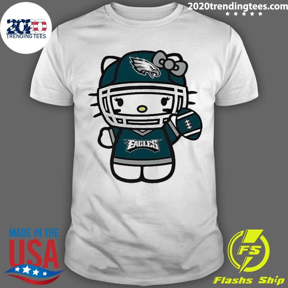 Official Philadelphia Eagles Hello Kitty Cute Celebrating T-Shirt