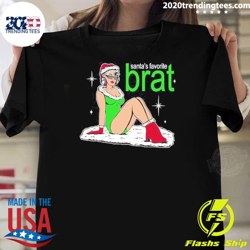 Official Santa's Favorite Brat Ugly Christmas 2024 T-shirt