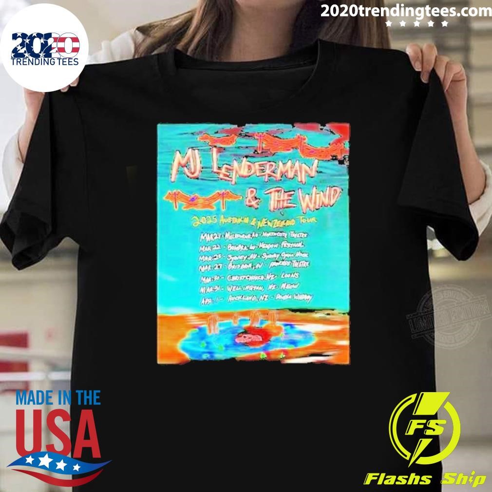 Original MJ Lenderman And The Wind 2025 Australia & New Zealand Tour T-shirt