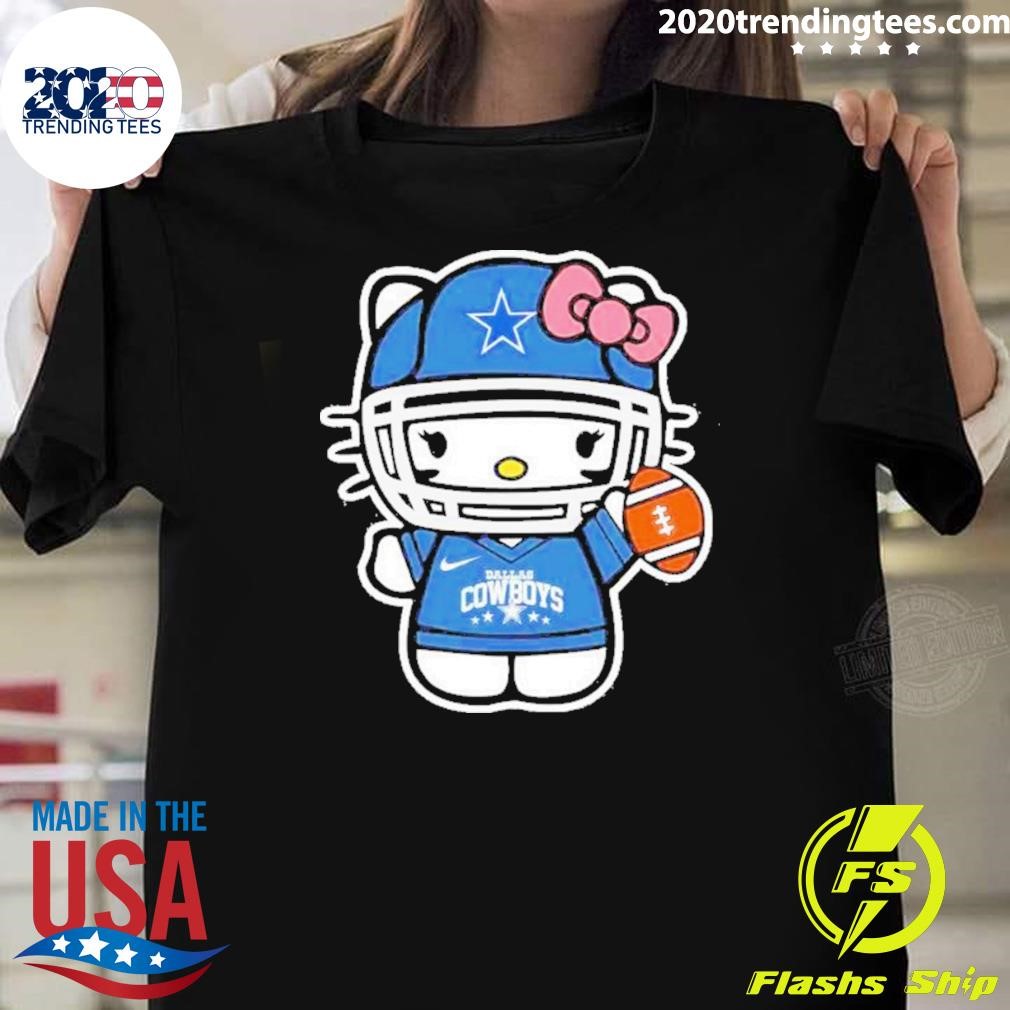 Premium Dallas Cowboys Hello Kitty Cute Celebrating T-Shirt