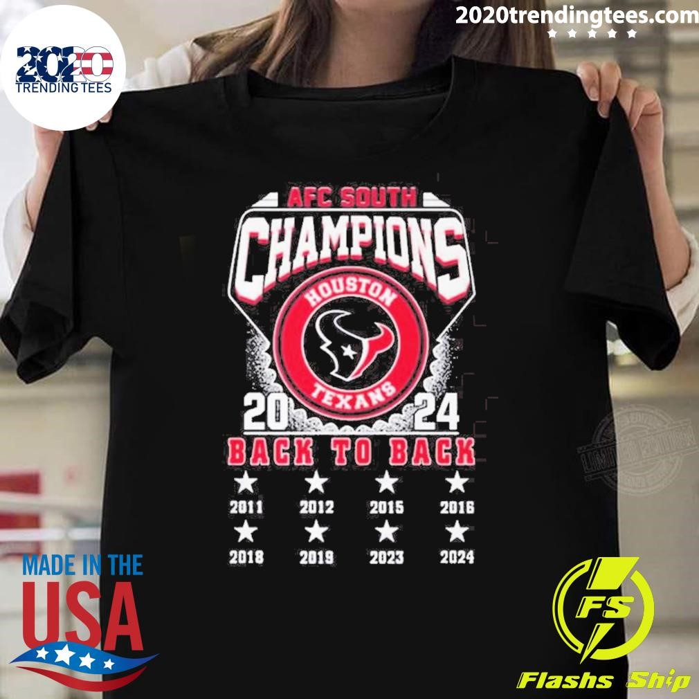 Premium Houston Texans AFC South Champions 2024 Back To Back 2011-2024 T-shirt