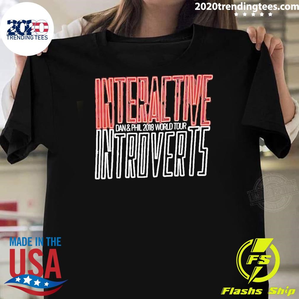 Premium Interactive Introverts Dan And Phil 2018 World Tour T-shirt