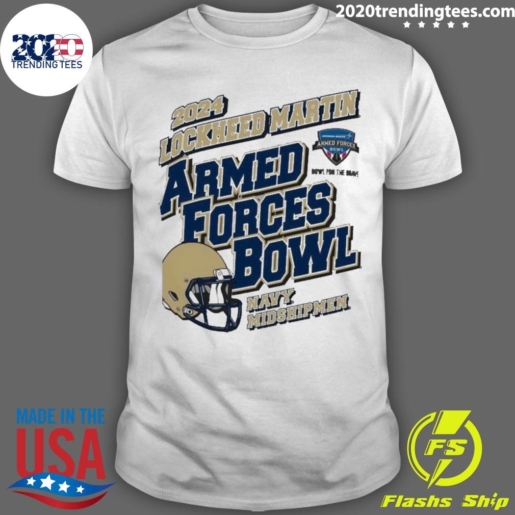 Premium Navy Midshipmen 2024 Lockheed Martin Armed Forces Bowl Game Helmet T-shirt