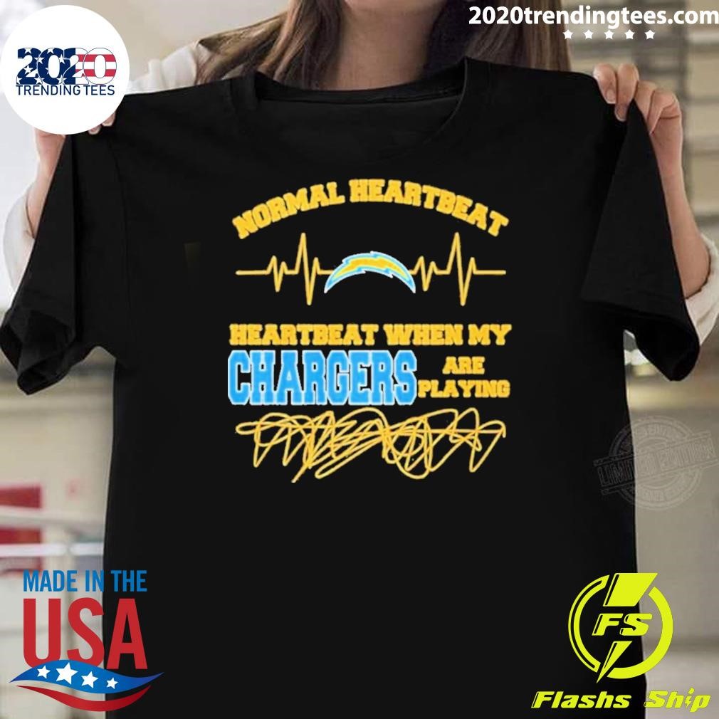 Premium Normal Hearbeat Heartbeat When My Chargers Are Playing T-shirt