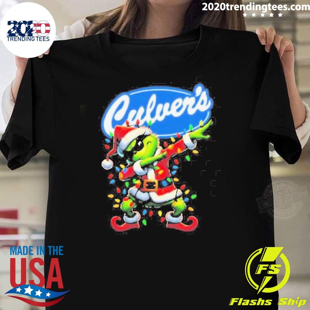 Premium Santa Grinch Dabbing Culvers Merry Christmas 2024 T-shirt