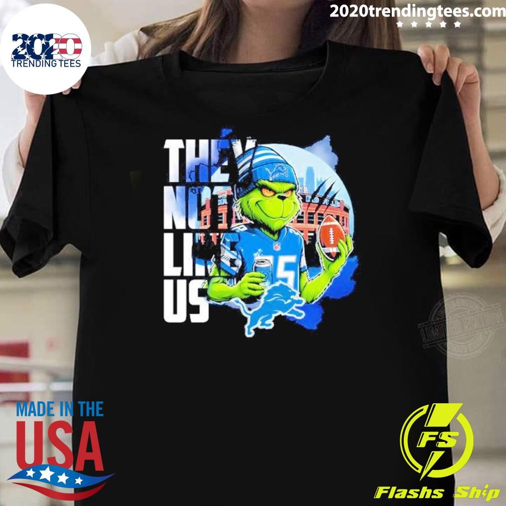 Premium They Not Like Us Grinch Detroit Lions Christmas 2024 T-shirt