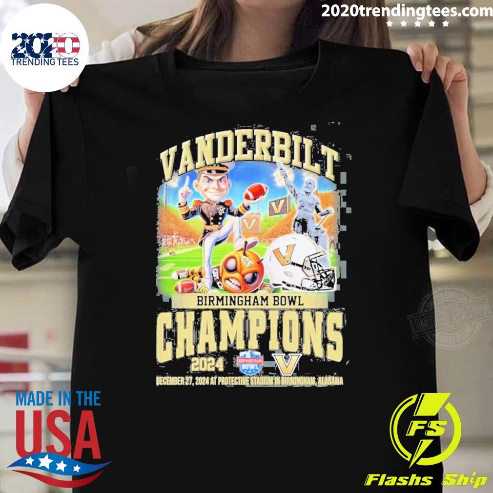 Premium Vanderbilt Commodores Birmingham Bowl Champions 2024 Mascot T-shirt