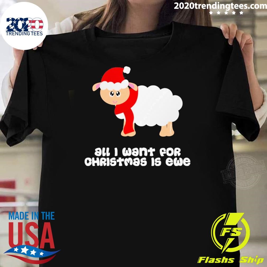 Top All I Want For Christmas Is Ewe Sheep Childrens Dark T-shirt