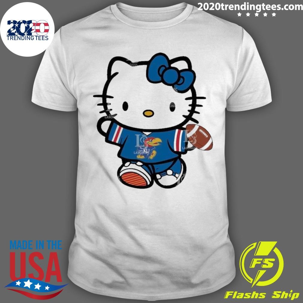 Top Kansas Jayhawks Hello Kitty Cute Celebrating T-Shirt