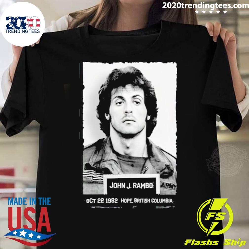 Best Bo Loudon Wearing John J. Rambo Ост 22 1982 Hope, British Columbia T-shirt