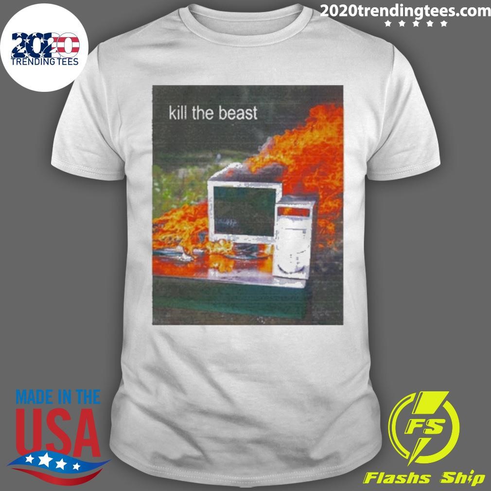 Funny Dogecore Kill The Beast Dual Monitors Tee T-shirt