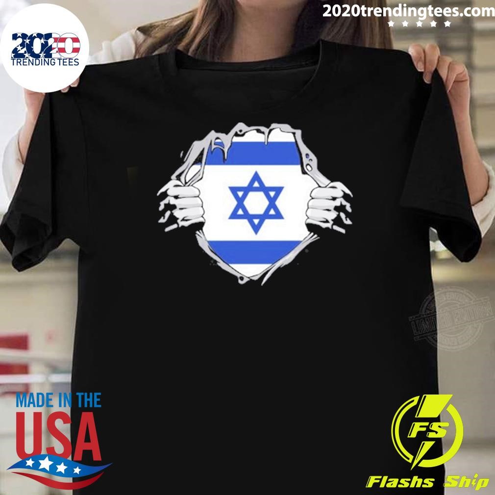 Nice The Uri Israeli Inside American Flag T-shirt