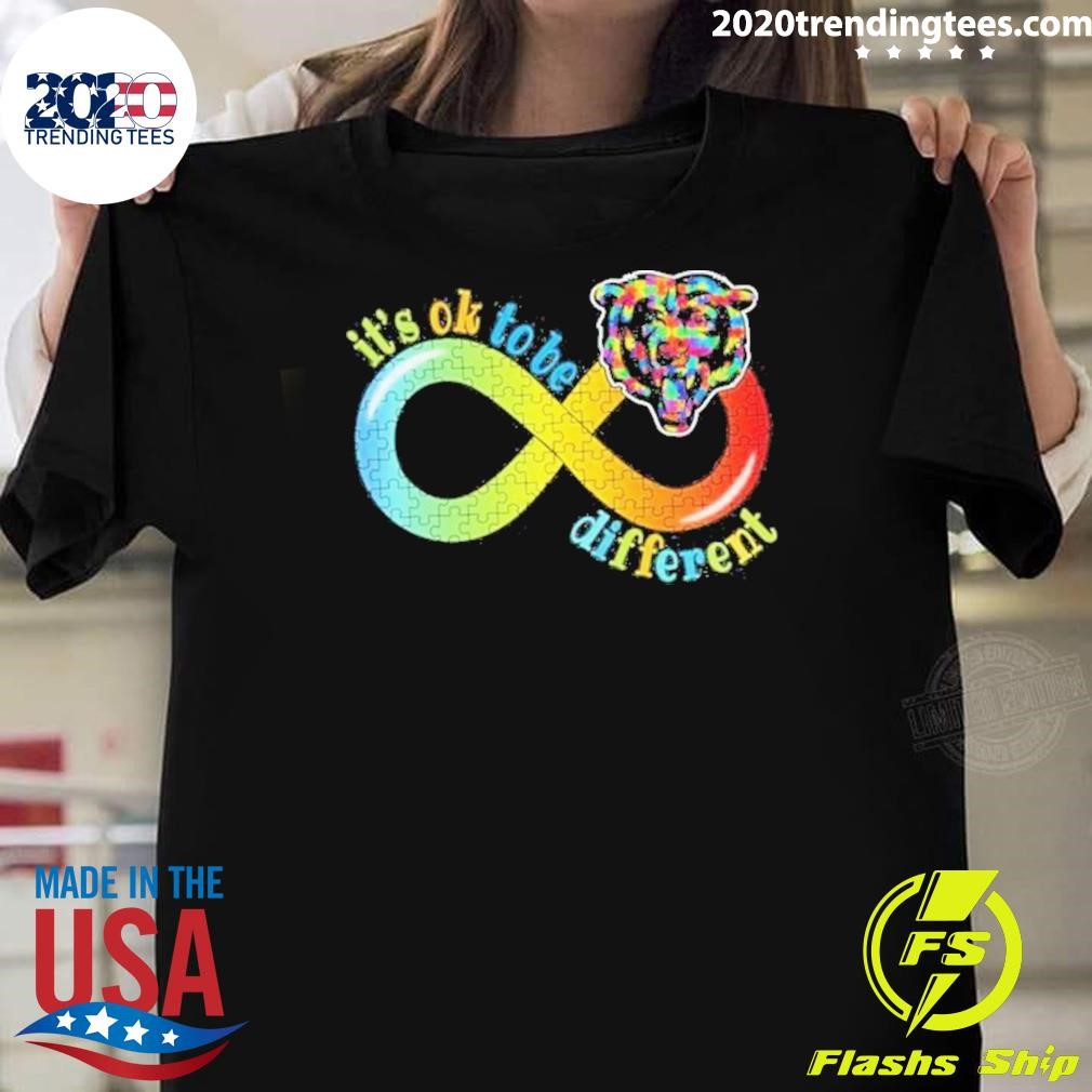 Official Chicago Bears Autism It’s Ok To Be Different Breast Cancer T-shirt