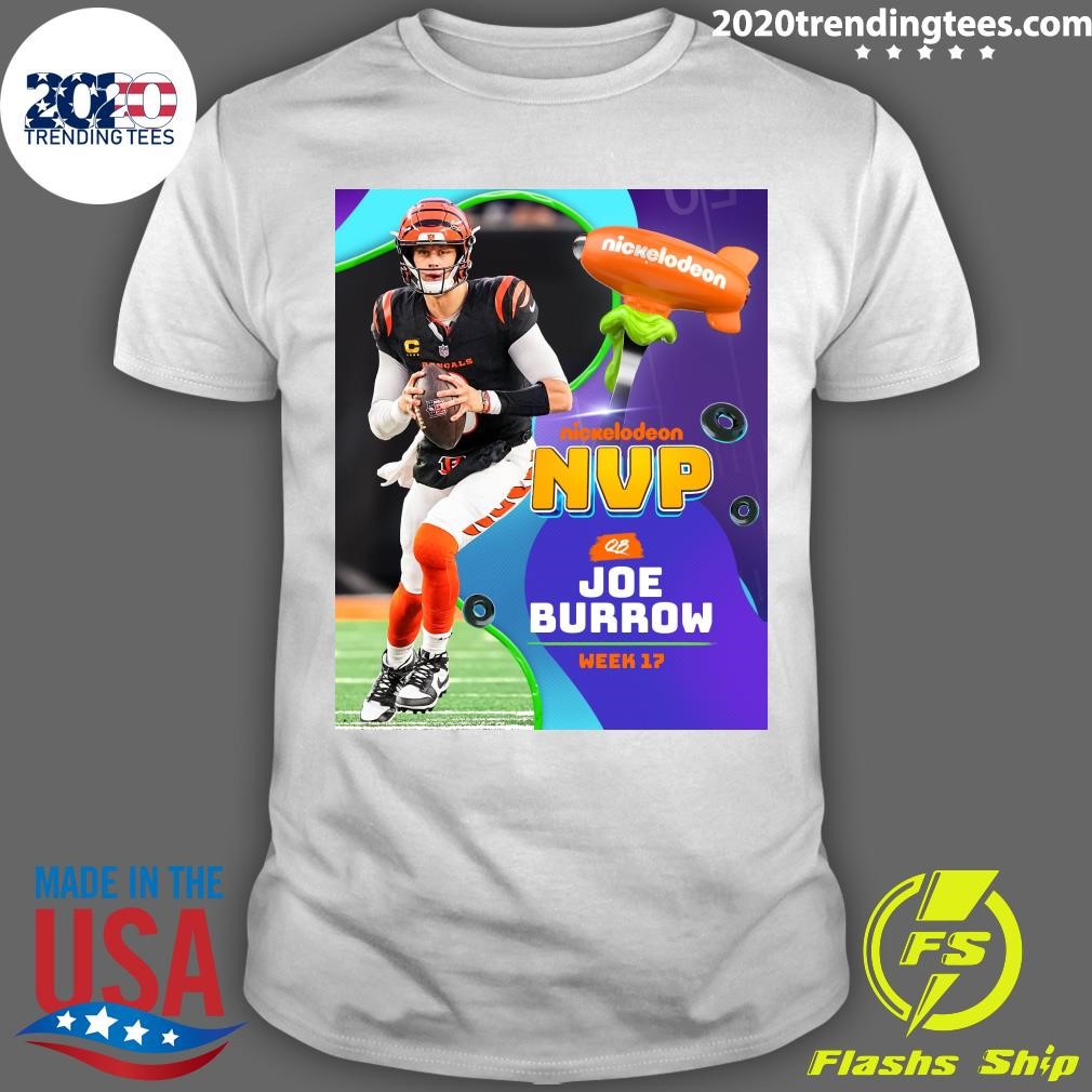 Official Nickelodeon Nvp Joe Burrow Wearing Week 17 NVP T-shirt