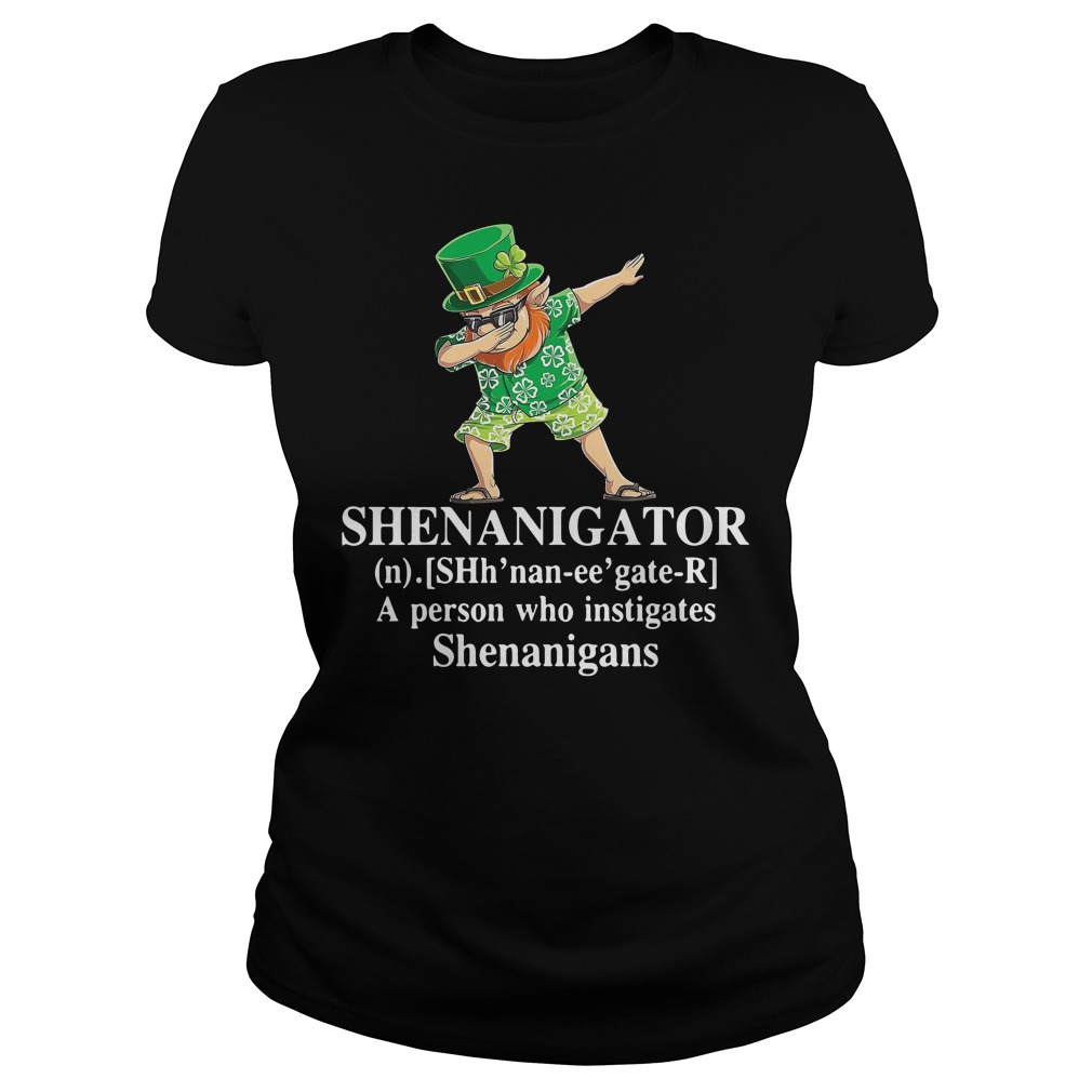 Dabbing Leprechaun Hawaiian Shenanigator A Person Who Instigates Shenanigans Ladies Shirt