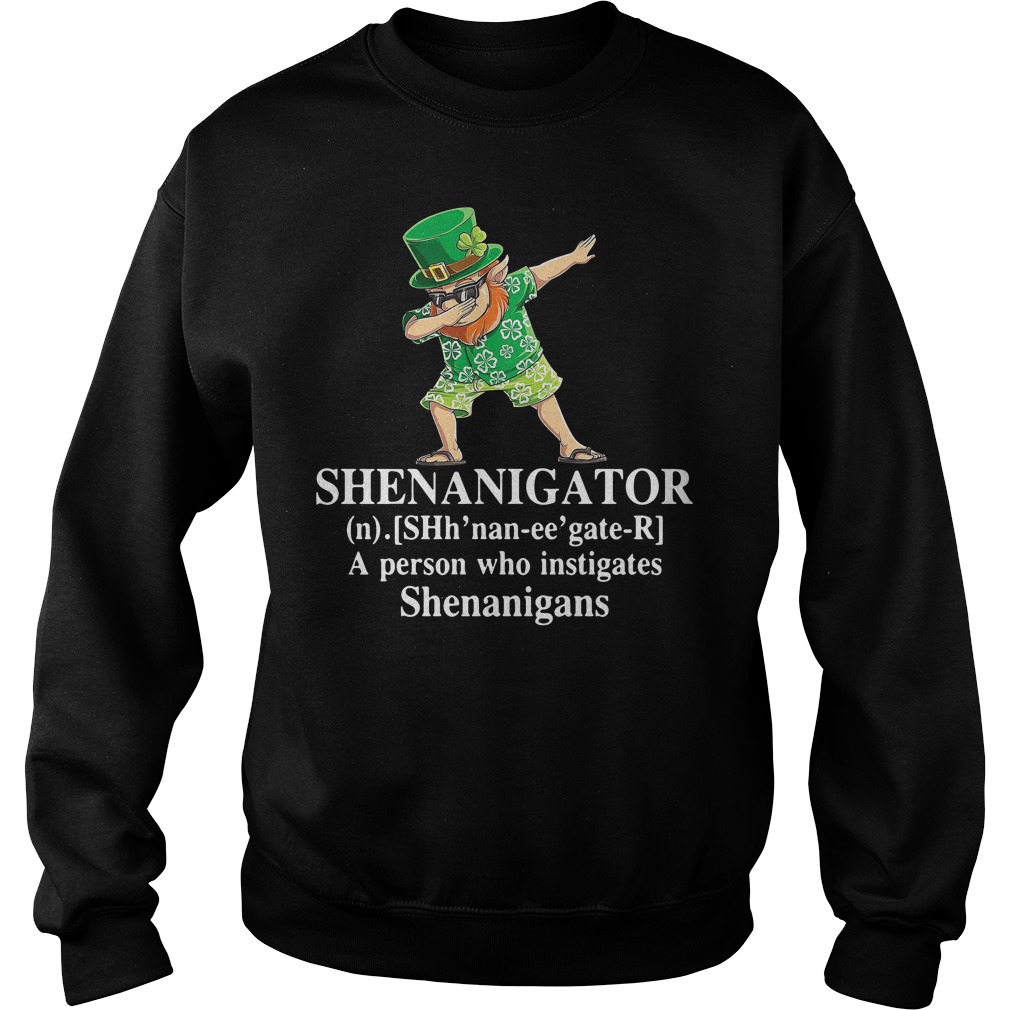 Dabbing Leprechaun Hawaiian Shenanigator A Person Who Instigates Shenanigans Sweater