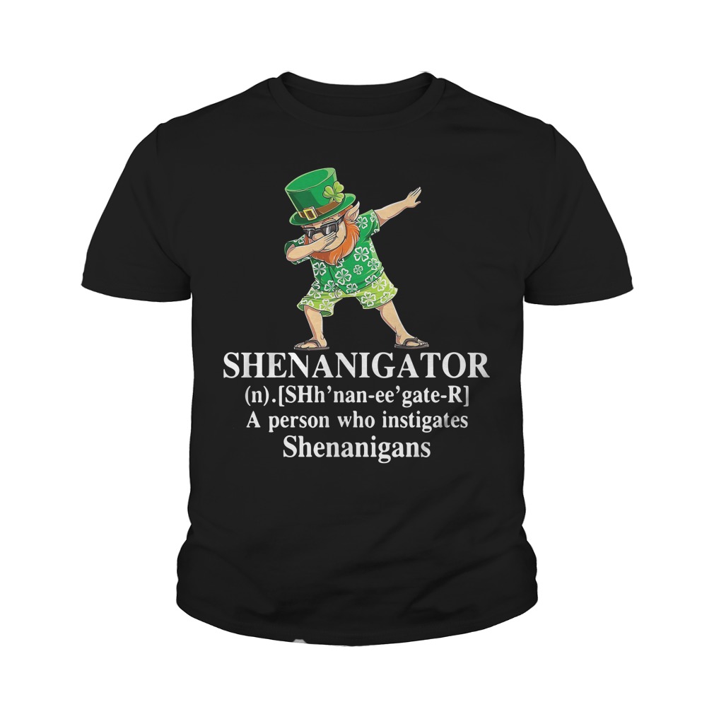 Dabbing Leprechaun Hawaiian Shenanigator A Person Who Instigates Shenanigans Youth Shirt