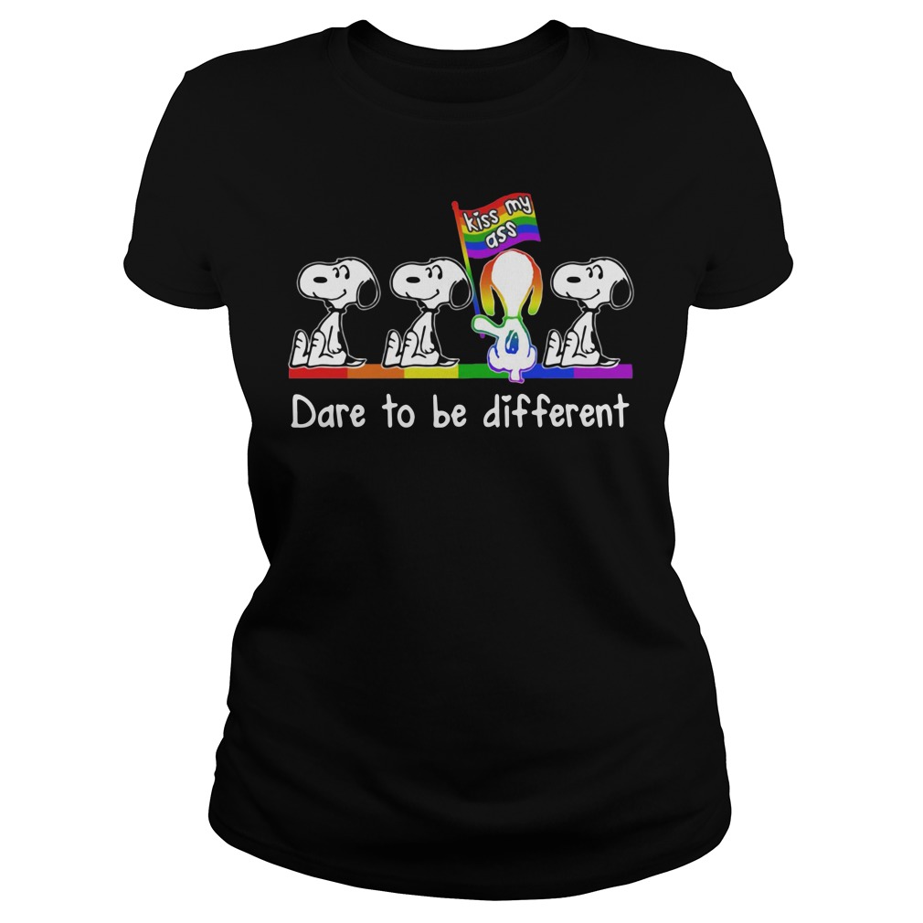 Snoopy kiss my ass dare to be different Ladies Shirt