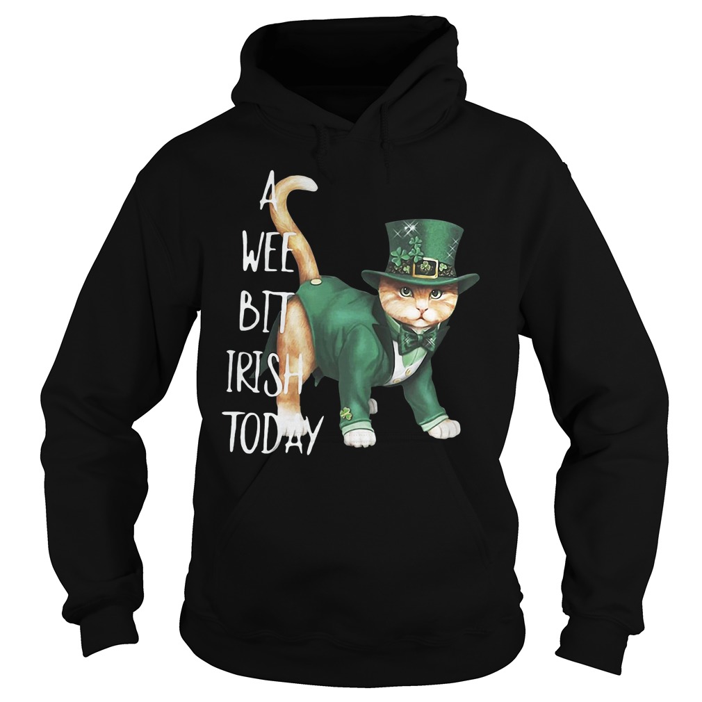 St Patrick's Day Cat A Wee Bit Irish Today Hoodie