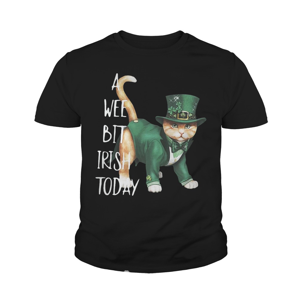 St Patrick's Day Cat A Wee Bit Irish Today Youth Shirt