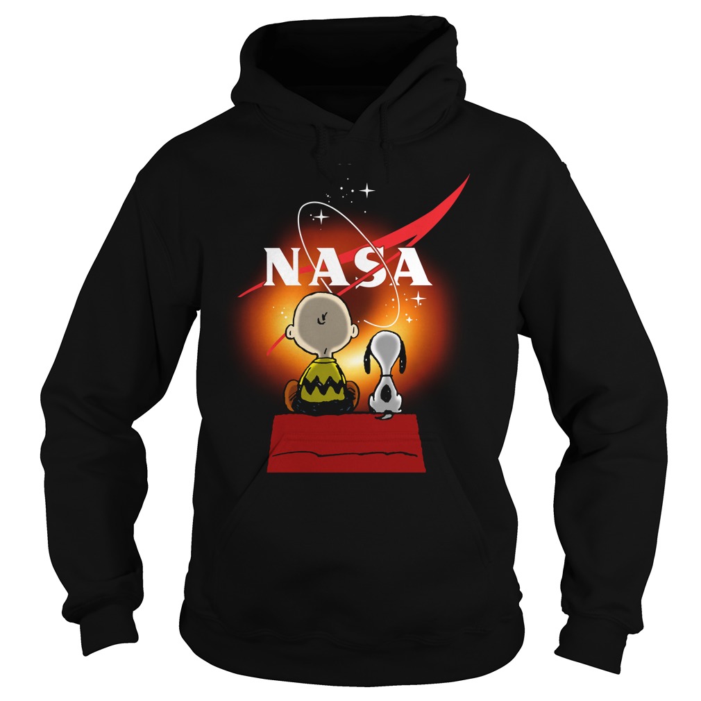 Snoopy And Charlie Brown Looking Black Hole Nasa Hoodie