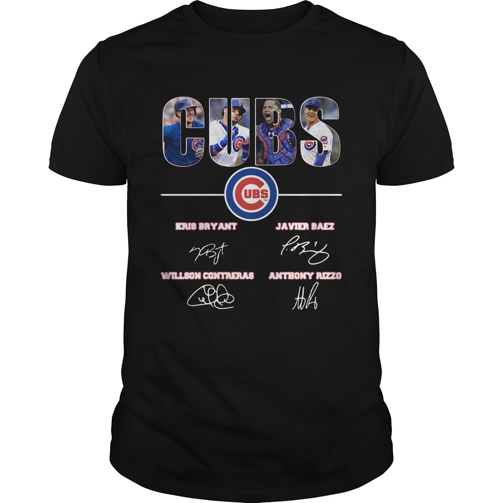 Cubs Willson Contreras Anthony Rizzo Kris Bryant Javier Baez signatures  shirt, hoodie, sweater, long sleeve and tank top