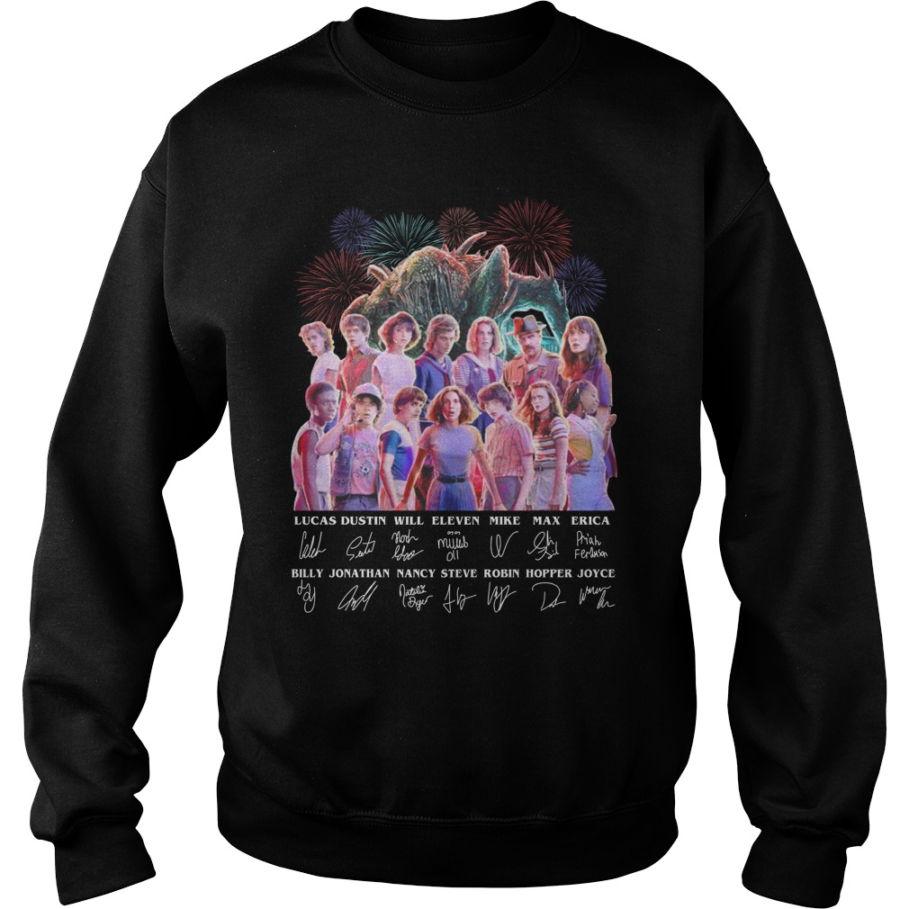 stranger things 3 all character signature shirt