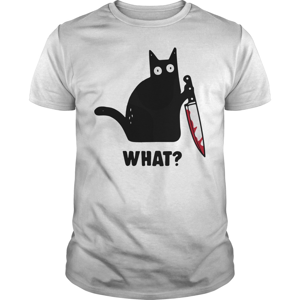 black cat with knife shirt